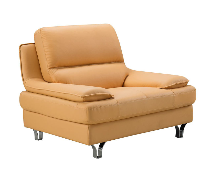 American Eagle Furniture - EK-B109 Yellow Genuine Leather Chair - EK-B109-YO-CHR - GreatFurnitureDeal