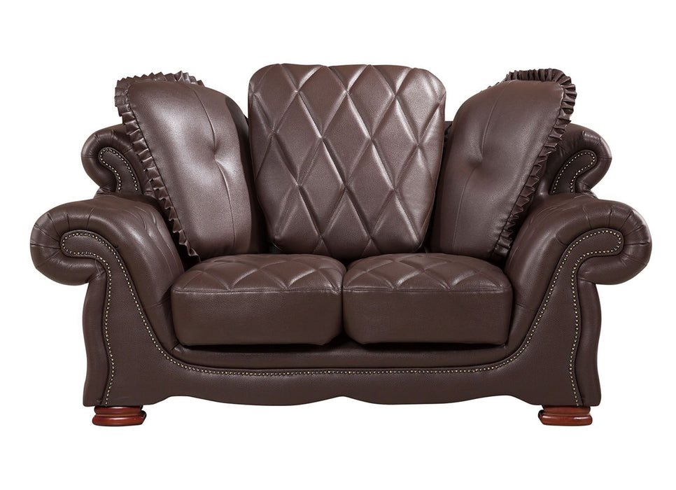 American Eagle Furniture - AE-D803 Dark Brown Faux Leather Loveseat - AE-D803-DB-LS - GreatFurnitureDeal