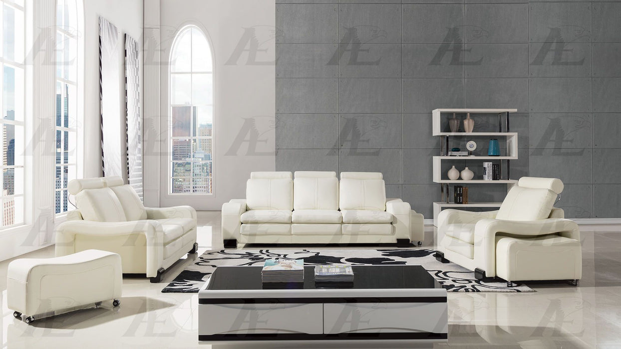 American Eagle Furniture - AE210 Ivory Faux Leather Loveseat - AE210-IV-LS
