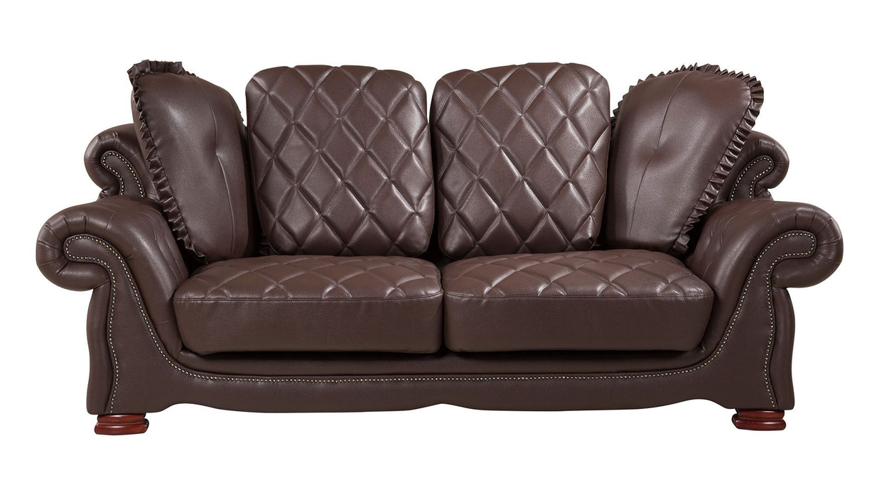 American Eagle Furniture - AE-D803 Dark Brown Faux Leather 2 Piece Sofa Set - AE-D803-DB-SL