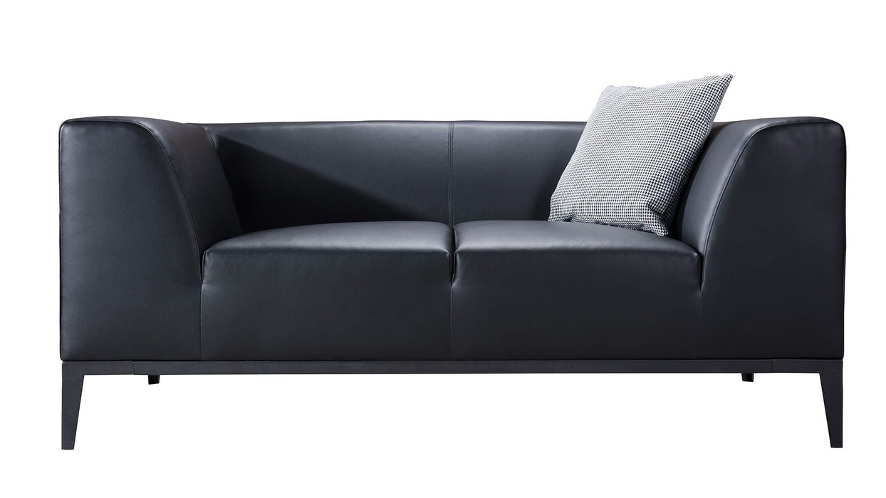 American Eagle Furniture - AE-D820 Black Faux Leather 3 Piece Living Room Set - AE-D820-BK-SLC