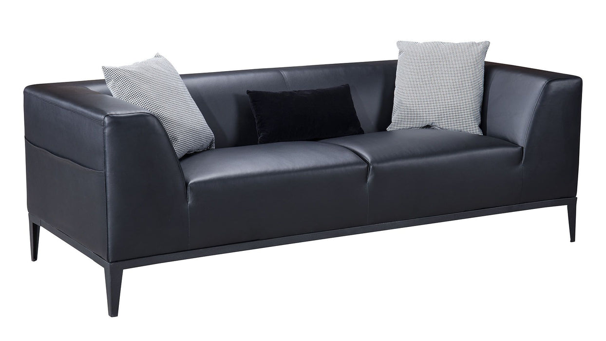 American Eagle Furniture - AE-D820 Black Faux Leather 2 Piece Sofa Set - AE-D820-BK-SL