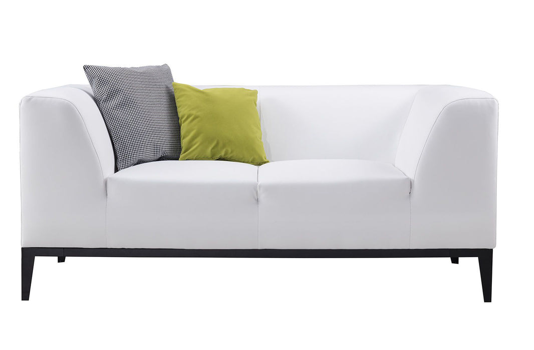 American Eagle Furniture - AE-D820 White Faux Leather Loveseat - AE-D820-W-LS - GreatFurnitureDeal