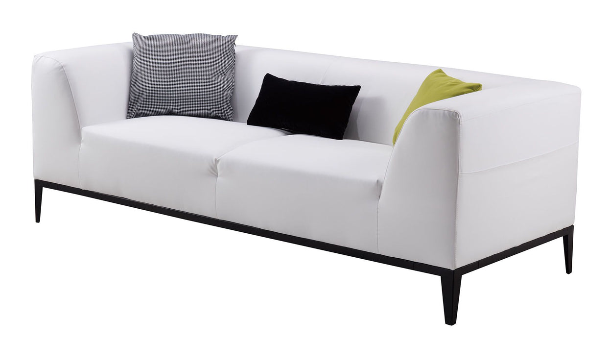 American Eagle Furniture - AE-D820 White Faux Leather 2 Piece Sofa Set - AE-D820-W-SL