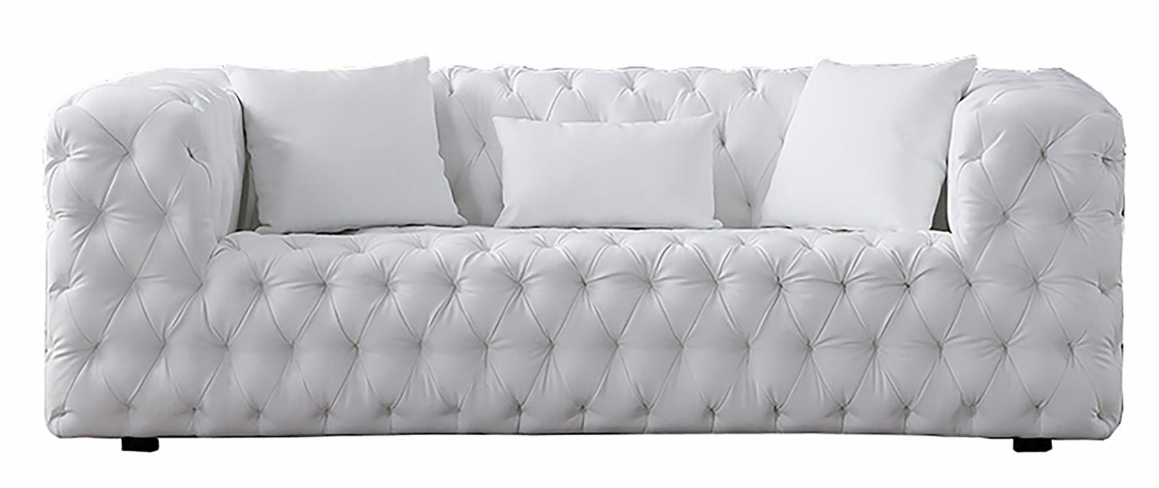 American Eagle Furniture - AE-D821 White Faux Leather Sofa - AE-D821-W-SF - GreatFurnitureDeal