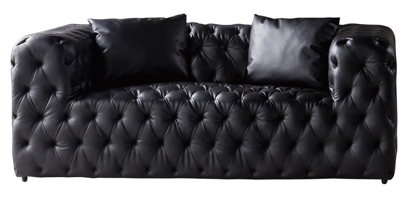 American Eagle Furniture - AE-D821 Black Faux Leather 2 Piece Sofa Set - AE-D821-BK-SL - GreatFurnitureDeal