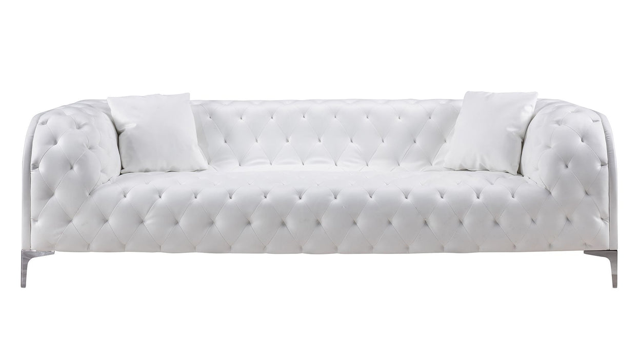 American Eagle Furniture - AE-D821 White Faux Leather 2 Piece Sofa Set - AE-D821-W-SL - GreatFurnitureDeal