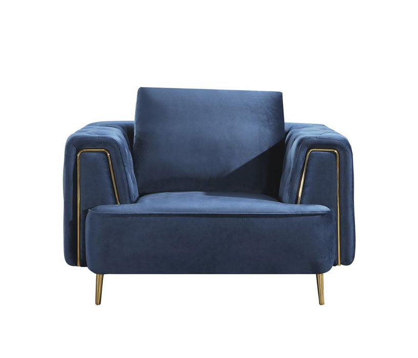 American Eagle Furniture - AE-D832 Royal Blue Velvet Chair - AE-D832-RB-CHR