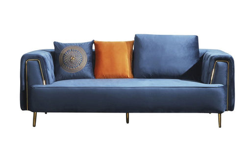 American Eagle Furniture - AE-D832 Royal Blue Velvet Sofa - AE-D832-RB-SF - GreatFurnitureDeal