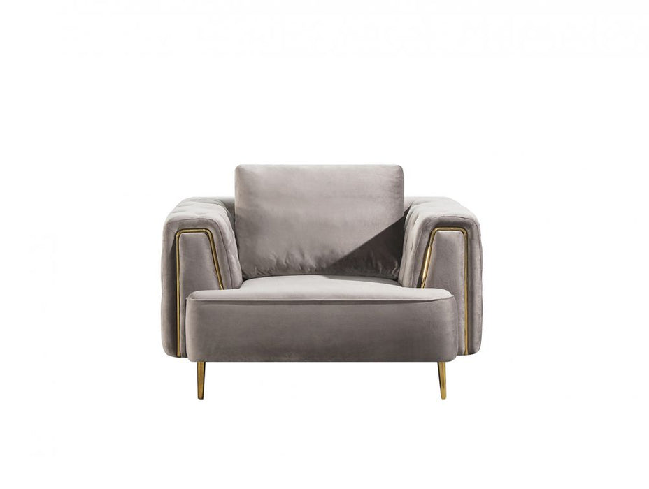 American Eagle Furniture - AE-D832 Gray Velvet Chair - AE-D832-GR-CHR