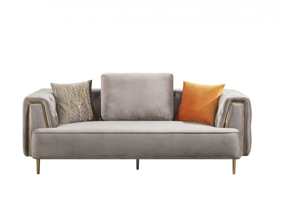 American Eagle Furniture - AE-D832 Gray Velvet Sofa - AE-D832-GR-SF - GreatFurnitureDeal