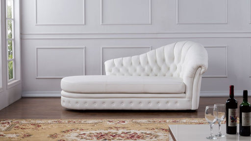 American Eagle Furniture - AE-L500 White Faux Leather Accent Chaise - Left Facing - AE-L500R-W - GreatFurnitureDeal
