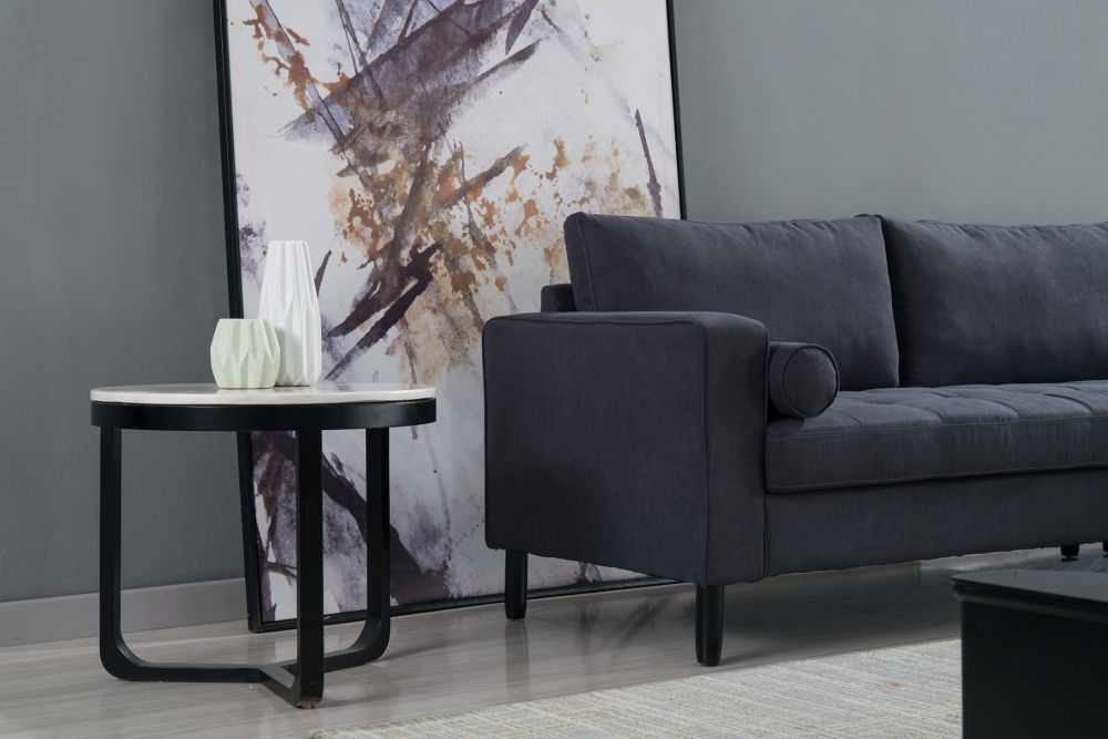 American Eagle Furniture - AE-LD826L Dark Gray Velvet Left Sitting Sectional Sofa set - AE-LD826L