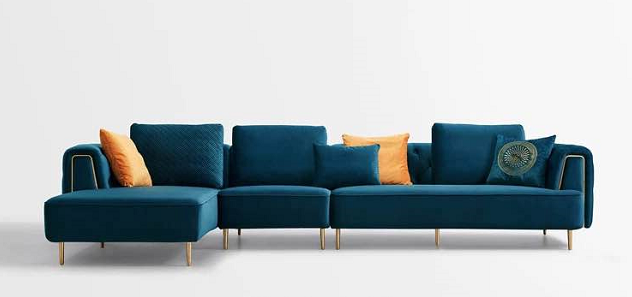 American Eagle Furniture - AE-LD831R 3 Piece Royal Blue Velvet Right Side Sitting Sectional - AE-LD831R-RB