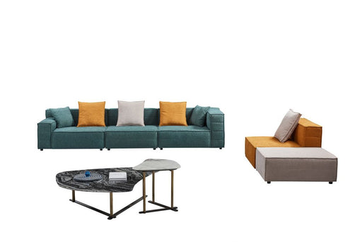 American Eagle Furniture - AE-Y1009-GN Green, Orange and Light Gray Modular Sofa Set - AE-Y1009-GN - GreatFurnitureDeal