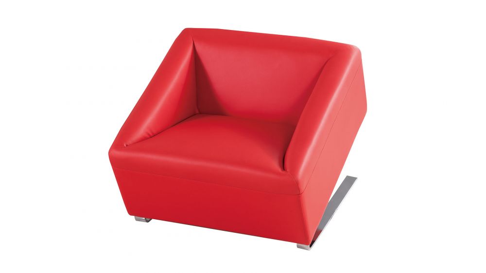 American Eagle Furniture - AE1181 Red Faux Leather Accent Chair - AE1181-RED - GreatFurnitureDeal