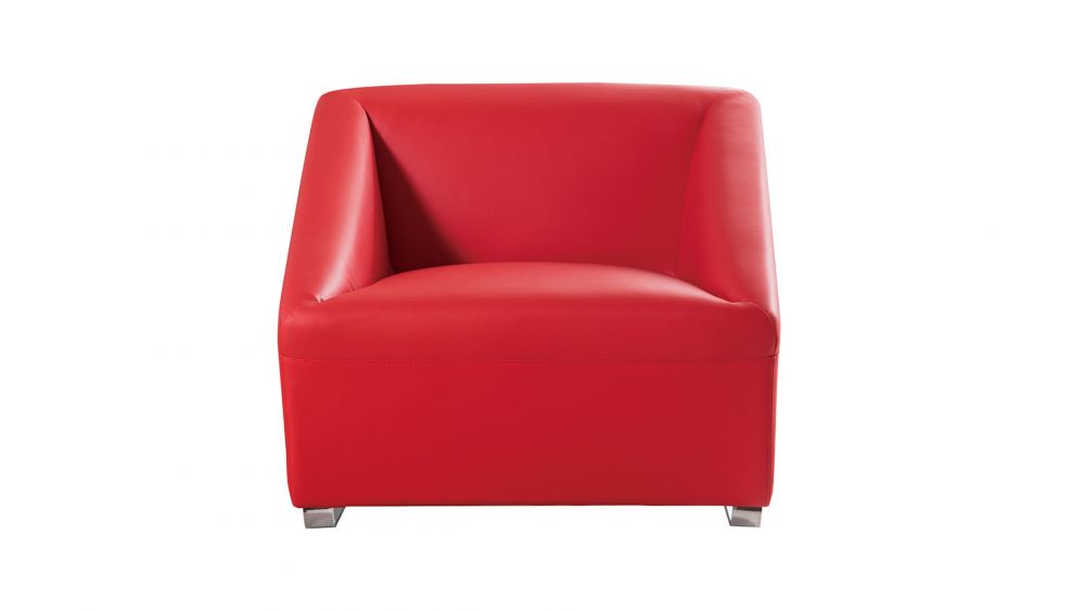 American Eagle Furniture - AE1181 Red Faux Leather Accent Chair - AE1181-RED