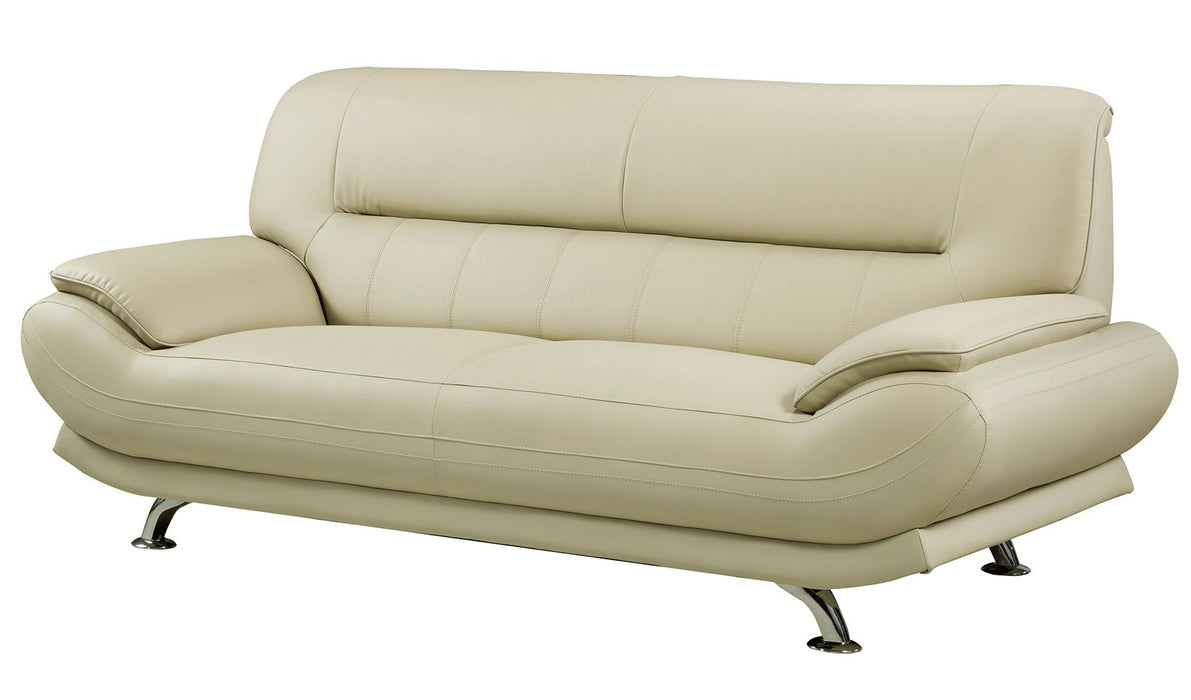 American Eagle Furniture - AE709-CRM Khaki Faux Leather Sofa - AE709-CRM-SF - GreatFurnitureDeal
