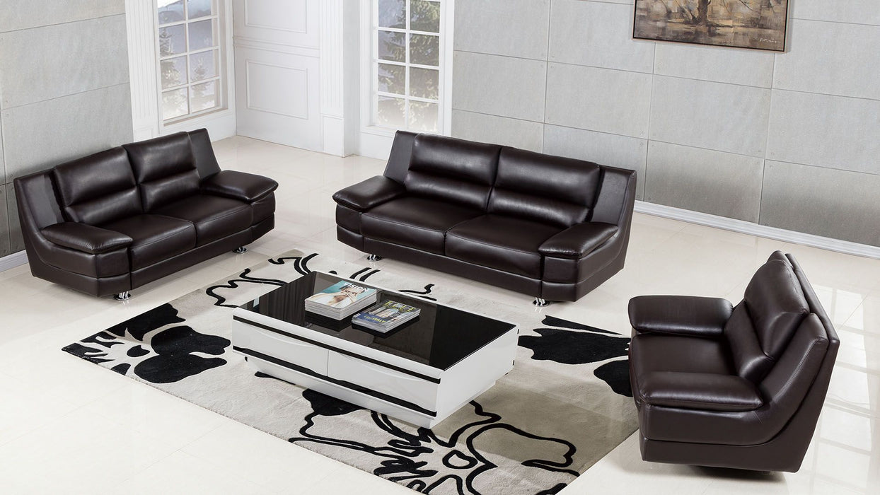 American Eagle Furniture - AE768 Dark Chocolate Faux Leather Loveseat - AE768-DC-LS