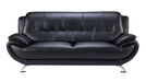 American Eagle Furniture - AE208 Black Faux Leather 2 Piece Sofa Set - AE208-BK-SL - GreatFurnitureDeal