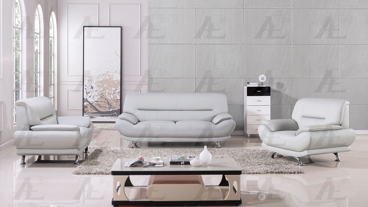 American Eagle Furniture - AE208 Light/Dark Gray Faux Leather Loveseat - AE208-LG.DG-LS - GreatFurnitureDeal