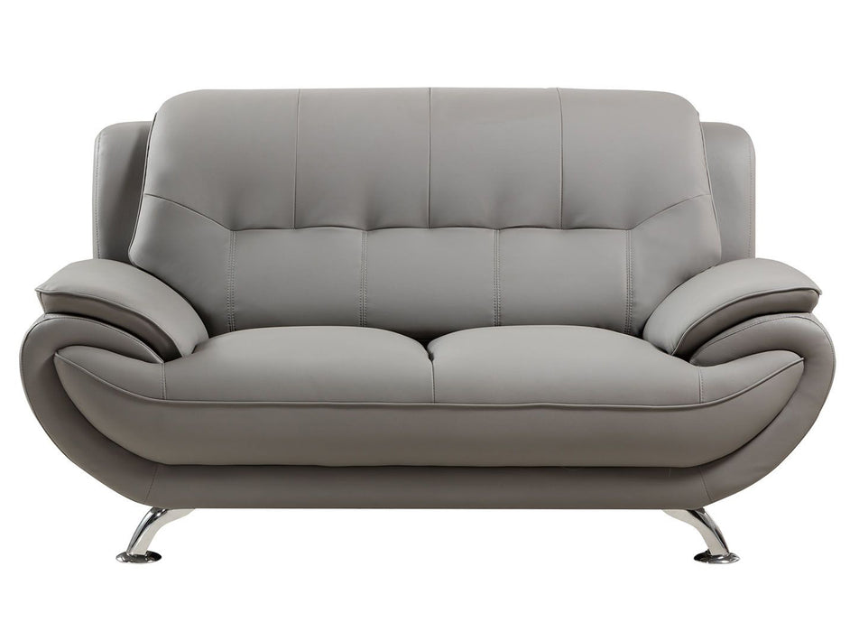 American Eagle Furniture - AE208 Gray Faux Leather Loveseat - AE208-GR-LS - GreatFurnitureDeal
