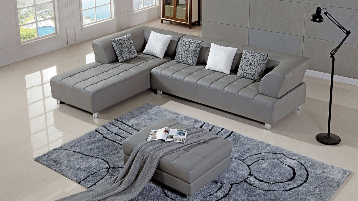 American Eagle Furniture - AE-L138 3-Piece Sectional Sofa in Gray - AE-L138R-GR