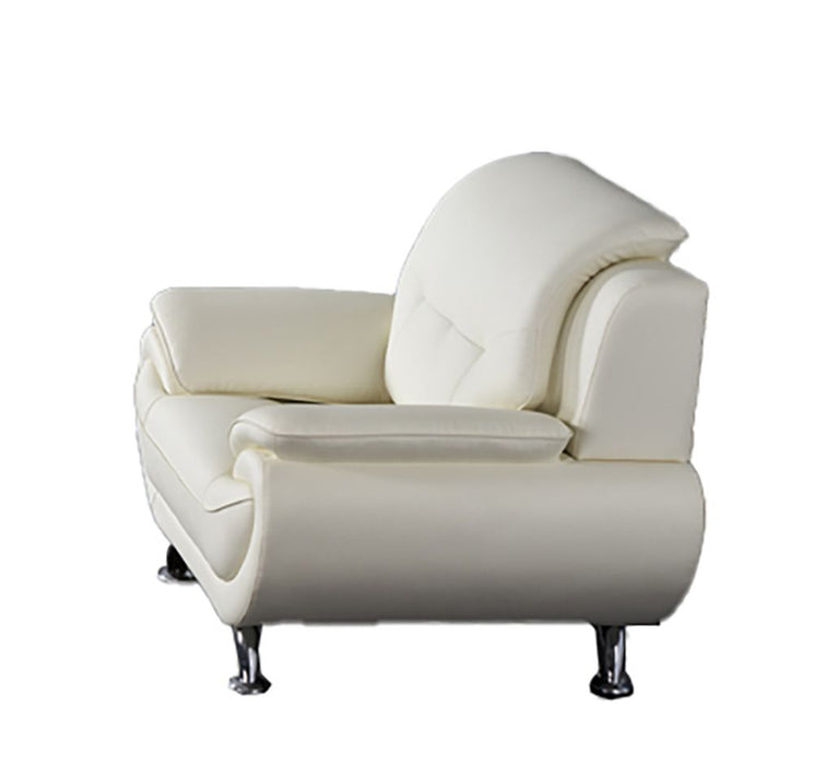 American Eagle Furniture - AE208 Ivory Faux Leather Chair - AE208-IV-CHR - GreatFurnitureDeal