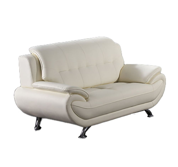 American Eagle Furniture - AE208 Ivory Faux Leather Loveseat - AE208-IV-LS - GreatFurnitureDeal