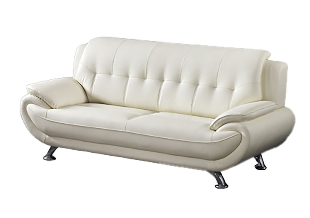 American Eagle Furniture - AE208 Ivory Faux Leather Sofa - AE208-IV-SF