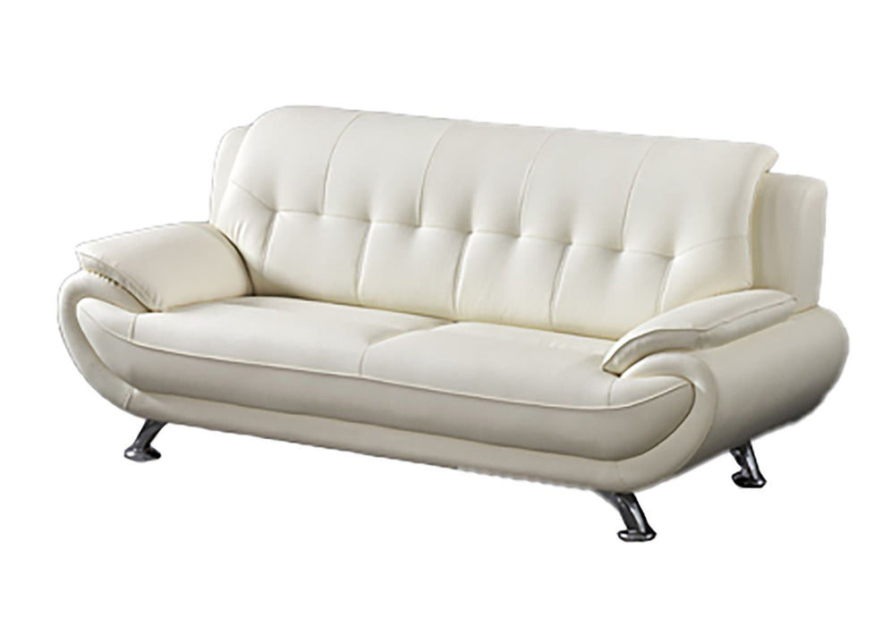 American Eagle Furniture - AE208 Ivory Faux Leather 2 Piece Sofa Set - AE208-IV-SL - GreatFurnitureDeal