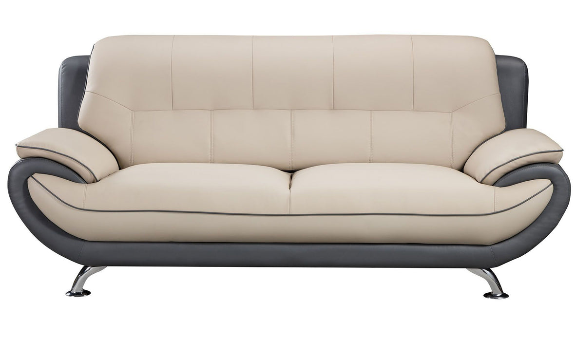 American Eagle Furniture - AE208 Light/Dark Gray Faux Leather Sofa - AE208-LG.DG-SF - GreatFurnitureDeal