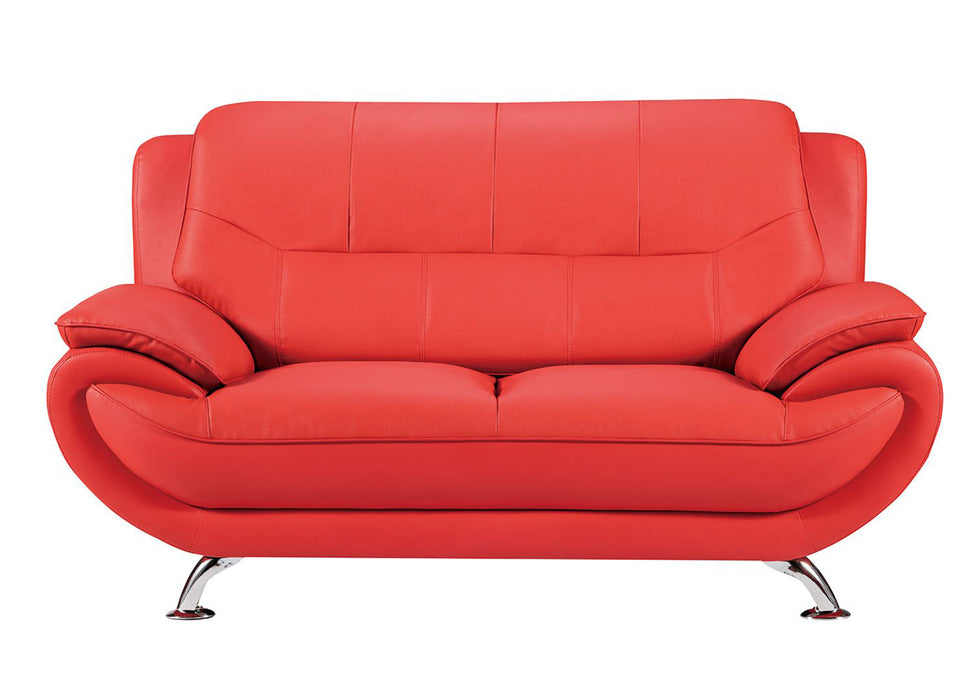 American Eagle Furniture - AE208 Red Faux Leather Loveseat - AE208-RED-LS - GreatFurnitureDeal