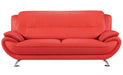 American Eagle Furniture - AE208 Red Faux Leather 3 Piece Living Room Set - AE208-RED-SLC - GreatFurnitureDeal