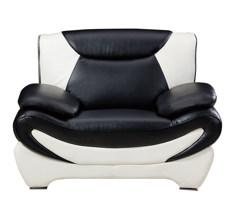 American Eagle Furniture - AE209 Black and Ivory Faux Leather Chair - AE209-BK.W-CHR - GreatFurnitureDeal