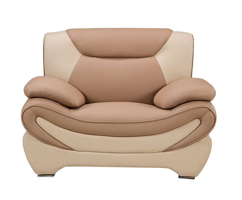 American Eagle Furniture - AE209 Camel and Ivory Faux Leather CHR - AE209-CA.IV-CHR - GreatFurnitureDeal