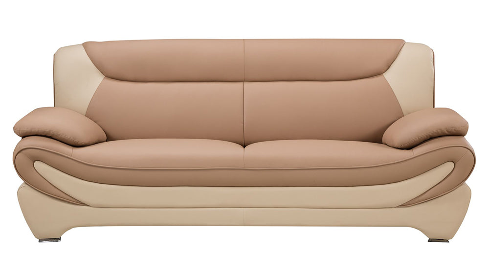 American Eagle Furniture - AE209 Camel and Ivory Faux Leather 2 Piece Sofa Set - AE209-CA.IV-SL - GreatFurnitureDeal