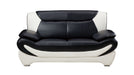 American Eagle Furniture - AE209 Black and Ivory Faux Leather 3 Piece Living Room Set - AE209-BK.W-SLC - GreatFurnitureDeal