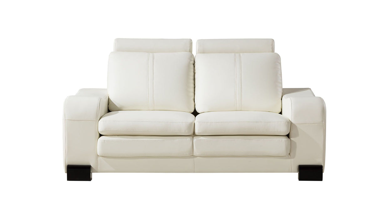 American Eagle Furniture - AE210 Ivory Faux Leather 3 Piece Living Room Set - AE210-IV-SLC - GreatFurnitureDeal