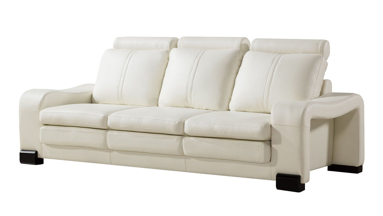 American Eagle Furniture - AE210 Ivory Faux Leather 3 Piece Living Room Set - AE210-IV-SLC - GreatFurnitureDeal