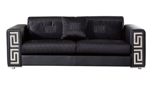 American Eagle Furniture - AE223 Black Faux Leather and Fabric Sofa - AE223-BK-SF - GreatFurnitureDeal