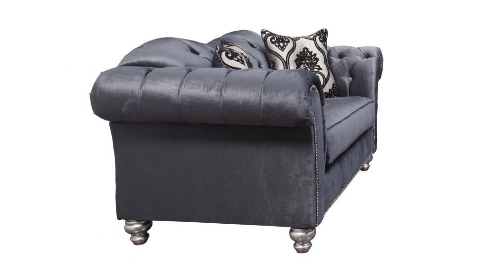 American Eagle Furniture - AE2600 Greyish Blue Fabric Loveseat - AE2600-GB-LS - GreatFurnitureDeal