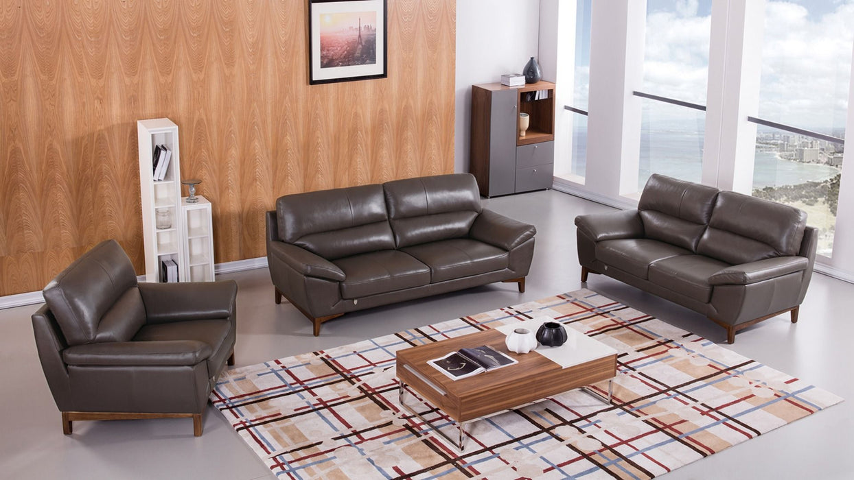 American Eagle Furniture - EK080 Taupe Italian Leather Sofa - EK080-TPE-SF - GreatFurnitureDeal
