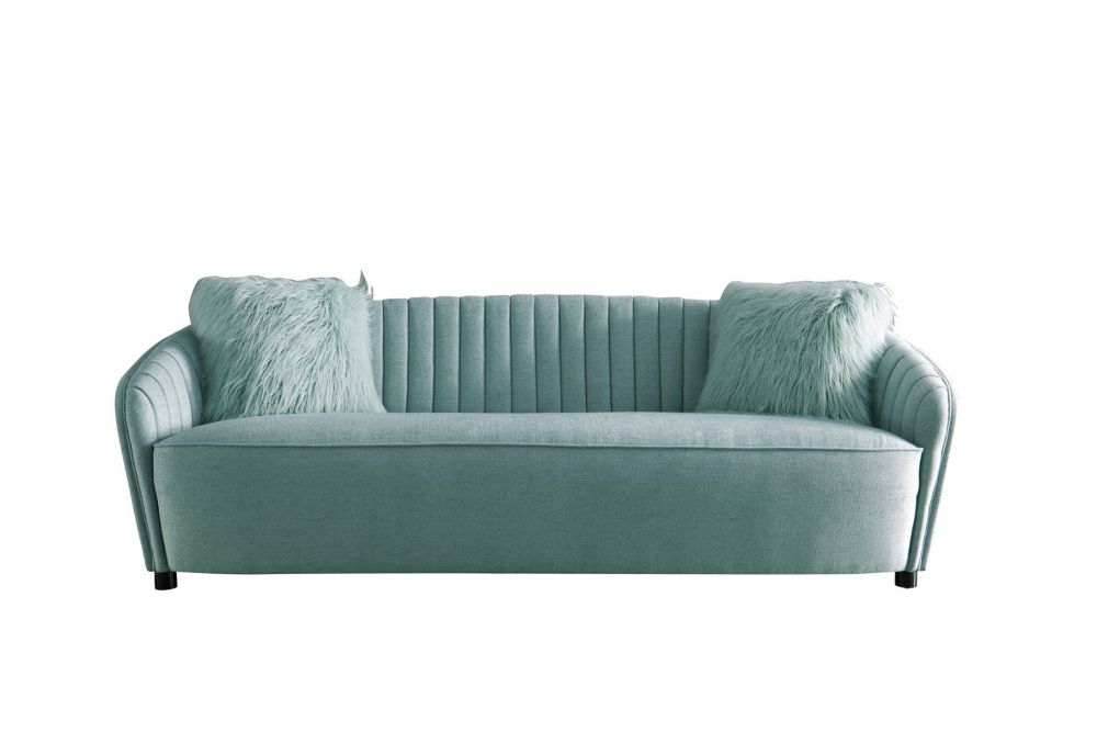 American Eagle Furniture - AE3801 Light Green Fabric Sofa - AE3801-SF