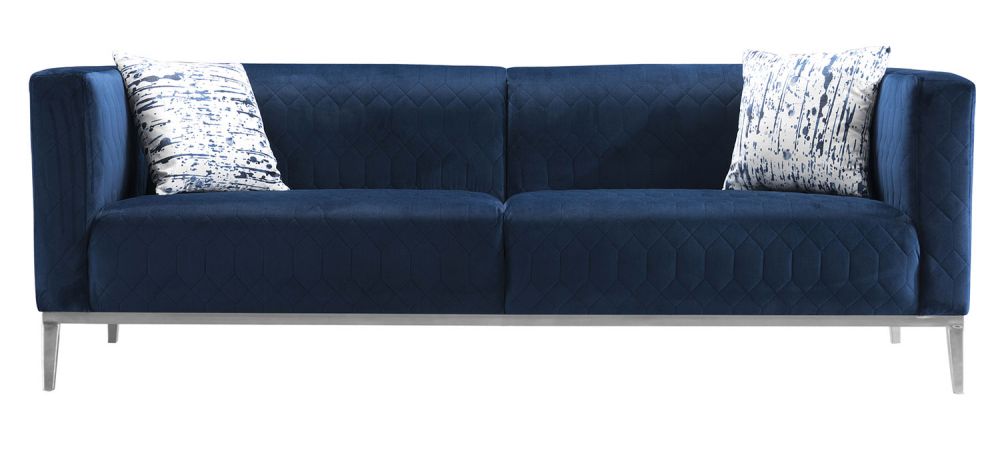 American Eagle Furniture - AE3802 Dark Blue Fabric Sofa - AE3802-SF - GreatFurnitureDeal