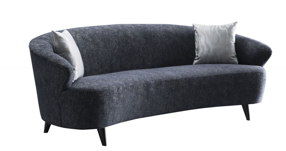 American Eagle Furniture - AE3806 Dark Blue Linen Sofa - AE3806-SF