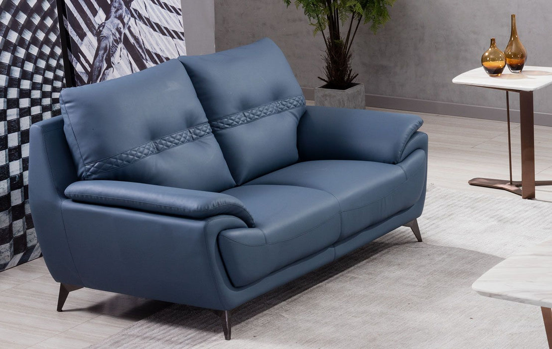 American Eagle Furniture - AE628 Blue Microfiber Leather Loveseat - AE628-Blue-LS - GreatFurnitureDeal