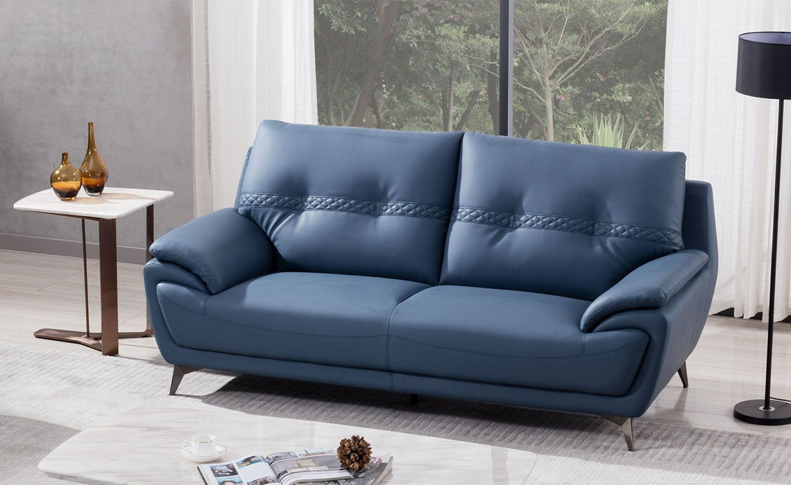 American Eagle Furniture - AE628 Blue Microfiber Leather Sofa - AE628-Blue-SF