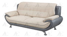 American Eagle Furniture - AE208 Light/Dark Gray Faux Leather Sofa - AE208-LG.DG-SF - GreatFurnitureDeal