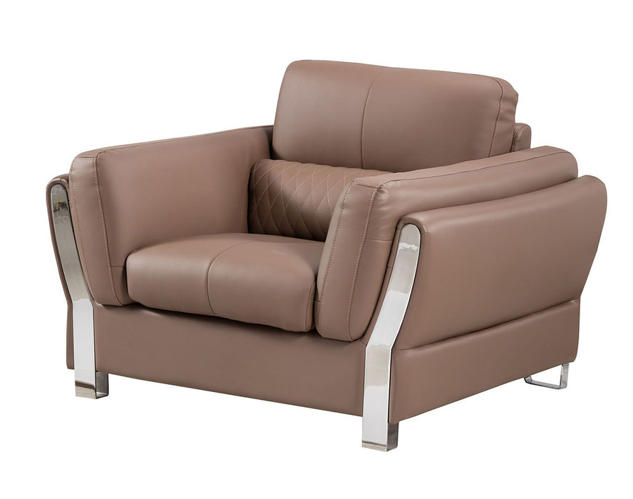 American Eagle Furniture - AE690 Taupe Microfiber Leather Chair - AE690-TPE-CHR